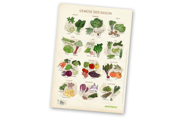 Gratisproben gratis Gemüse der Saison Poster