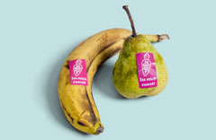 Iss mich zuerst Aufkleber Gratisproben